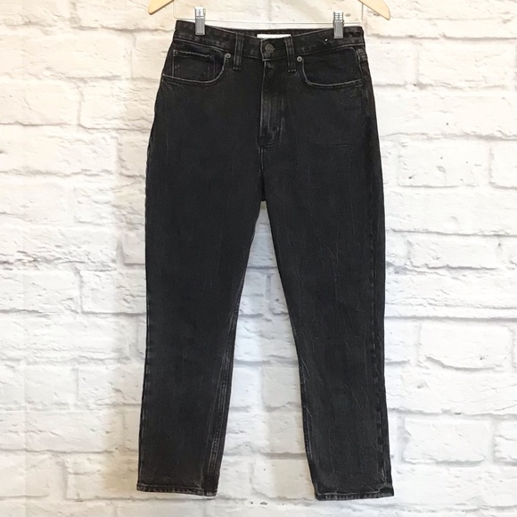 Abercrombie Fitch 2 Short (26S) Mom High Rise Curve Love Jeans Women’s Black - Picture 3 of 8